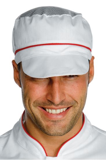 Cappello Charly con Rete - Isacco Bianco+rosso